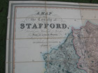 100  Original Large Scale Staffordshire Map By Phillips Hutchins C1832 Vgc