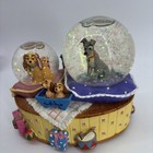 Disney Lady And The Tramp   Pups Double Snow Globe Music Box Fur Elise Enesco