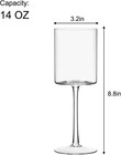 14oz Wine Glasses Set Of 4  Square Wine Glasses For White Wine  Crystal Modern S