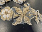 Antique Lace - Circa 1900   s  Gold silk Metallic Flowers For Crafts etc 