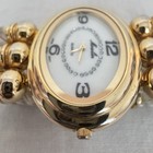 Vintage Moulin Womens Cord Watch 44mm Gold Tone 9003 White Rope Strap Running  7