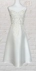 Nwt Adrianna Papell White Tea Length Wedding Gown Dress Lace Bodice Sz 4 6 8