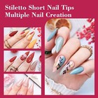 500pcs Short Stiletto Nail Tips For Acrylic Nails 500pcs Half Stiletto