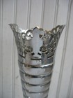Vintage Farber Bros Krome Kraft Vases Chrome 12  W Cut Outs New York Ny