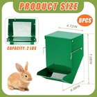 8 Pcs Rabbit Feeder For Cages Bulk Small Animal Food Dispenser With Lid Metal