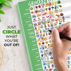 Visual Grocery List Magnet Pad For Fridge - Shopping 6 X 9 Inches  Green 
