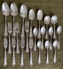 Lot 21 Charter Oak Acorn 1847 Rogers Silverplate Flatware Serving Spoons   Forks