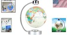 Floating 8  World Map Globe Magnetic Levitation Led Illuminated White
