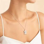 Cute Crystal Maltese Dog Pendant Necklace For Women Cartoon Animal Dog Neckla   