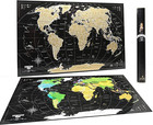Scratch Off Map 16x24 Black Gold Detailed Usa States Deluxe Tracker Pin World Ma