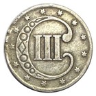 1853 U s  Silver Three Cent Piece  trime    750 Silver - Rare Coin