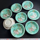 Japanese Ko Imari Iroe Flower And Butterfly Small Plates Set Of 8 9 5cm Antique