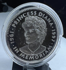 1997 Liberia 20 Twenty Dollars  Silver Proof  Princess Diana  Km  417  1 Ounce