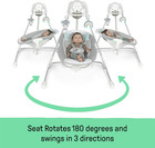 Inlighten 5-speed Baby Swing - Swivel Infant Seat  5 Point Safety Harness  Natur