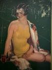 1929 Coca Cola Serving Tray  girl In Yellow Bathing Suit    American Art Works