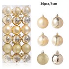 36 Pcs Christmas Ball Ornaments Shatterproof Decorations Set For Xmas Tree Balls