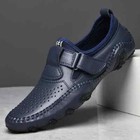 Leather Male Lightweight Shoes Casual Hollow Loafers Summer Breathable Slip On