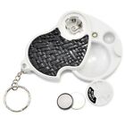 Folding Pocket Magnifier 8x 20x Loupe Dual Lens Led Magnifying Glass W  Keychain