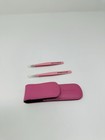     Tweezerman Tea Rose Petite Tweeze Set   Mini Slant   Point Tweezers Duo   Pink