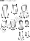 Simplicity Sewing Pattern 2366 Skirts Misses Size 8-16