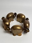 Vtg Brass Elephants Interlocking Train Candle Holders  Votive Mcm Made Usa