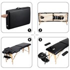 Black Portable Massage Table Lash Bed Tattoo Table Beauty Folding Bed Adjustable