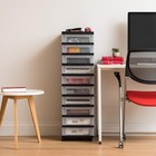 Plastic Drawer Storage Organizer Rolling Cart With Wheels Casters 10-drawers