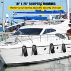4 Ribbed Boat Fenders 10x 28  Black Center Hole Bumpers Mooring Protection