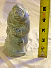 Vintage Inuit Eskimo Soapstone Carving Of Native American Hand Carved E9 837