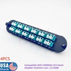 4pcs Fiber Optic Adapter Panel 12 Lc Duplex Om3 4 Compatible Corning Cch-cp24-e4