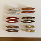 2pcs set Acetate Hair Clips Hollowed Oval Geometric Barrettes Side Pins Hairpin 