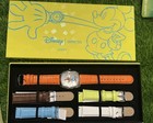 Invicta Disney Goofy Limited Edition Silver Dial Leather Strap Watch W  4 Straps