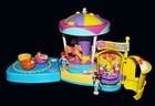 Polly Pocket Polly World Amusement Park Carousel   Teacup Rides  Booth  Dolls