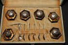 Antique Watrous Mfg Co Sterling Silver Salt Cellar Set Of 6 In Original Box