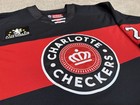 Charlotte Checkers Ahl Miv Game Worn Used Authentic Alternate Jersey 58 Ccm