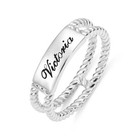 Custom Name Personalized Twisted Rope Ring wedding jewelry Engraved Gift size 11