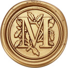 Yoption Initial Alphabet Wax Seal Stamp  Retro Letter M Sealing Wax Stamp Brass