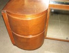 Vintage Art Deco Wooden Curved Mirrored Vanity