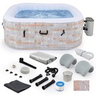 Used Coz Inflatable Hot Tub W  94 Jets 6 Ft Outdoor Pool For Sauna Spa Limestone
