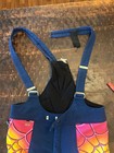 Rare Vintage Spyder Stretch Entrant Ski Pants Overalls Blue Hot Pink Web See Pic