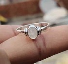 Moonstone Ring  925 Sterling Silver Ring  Dainty Ring  Band Ring  Oval  All Size