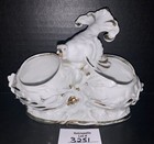 White Ceramic Bird Planter Gold Trim Germany Vintage