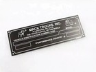 Data Plate For Vintage Mack Trucks Bull Dog  s68