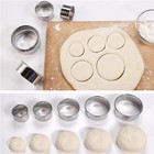 5pcs Stainless Steel Round Biscuit Cutter Set Dumpling Pastry Cookie Mold Diy