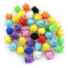 200pcs 1 2  Multicolor Cat Balls Toys - Assorted Pompoms  Fuzzy Pom Poms  Gli