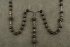 Antique Silver Wood Beads Rosary Pendant Pope Pius Ix Medal Early 19th Century