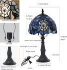 Vintage Tiffany Style Gothic Spider Stained Glass Table Lamp 8  Halloween Light