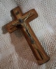 Vtg  Uniq Leona s Wooden Crucifix Metal Jesus Corpus Wall Cross  Intricate  
