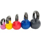 Sunny Health   Fitness Vinyl Coated Cast Iron Kettlebell For Home Gym 5-25 Lb
