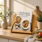Adjustable Cookbook Stand For Your Kitchen Counter - Solid Wood  Fits Ipad